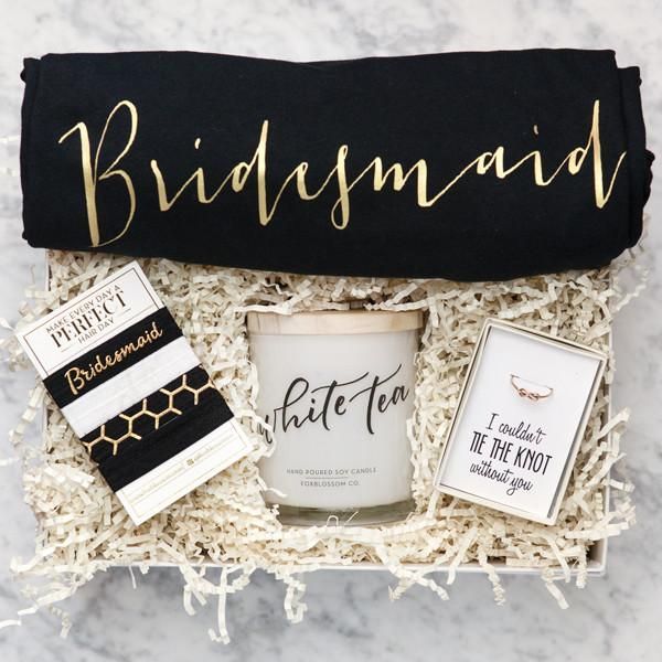 Black and Gold Bridesmaid Gift Box Bridesmaid gift boxes, Gifts for