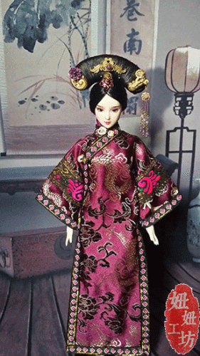 Qing Dynasty 1//6 Scale Handmade Chinese Girl Doll Kurhn Traditional Outfits Toy