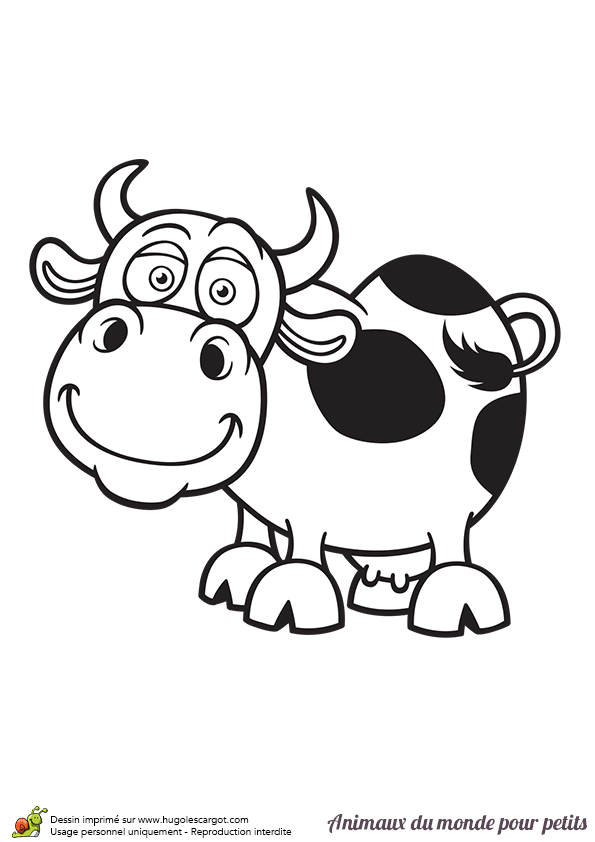 la vache est une bête de ferme très répandue en afrique on coloriage des animaux de la ferme id=87640