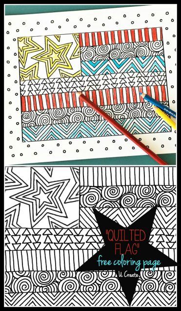 Download "Quilted Flag" coloring page by U Create | Veterans day ...