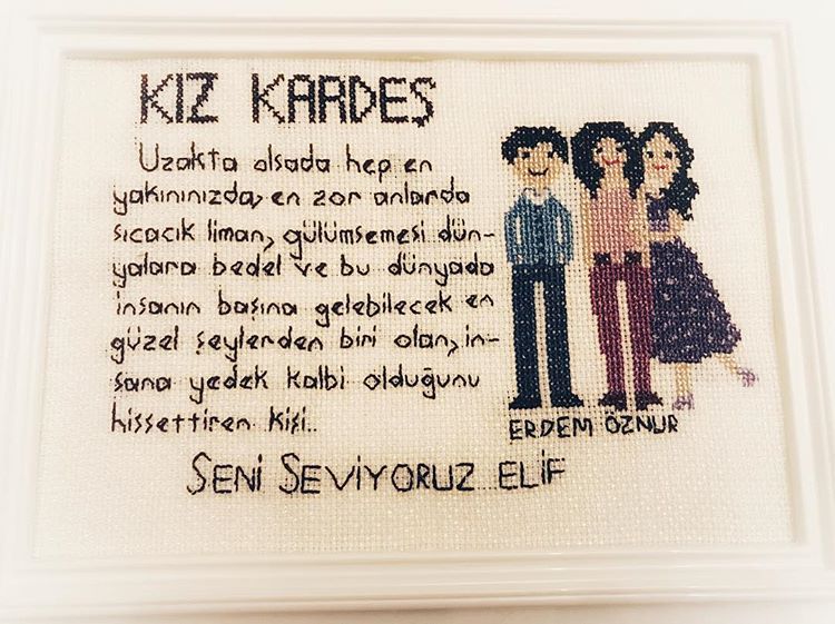 Kiz Kardes Bu Dunyada Basimiza Gelen En Guzel Sey Oznur Hanim Im Kiz Kardesi Icin Siparisi Hazir Etaminpano Etaminseccade