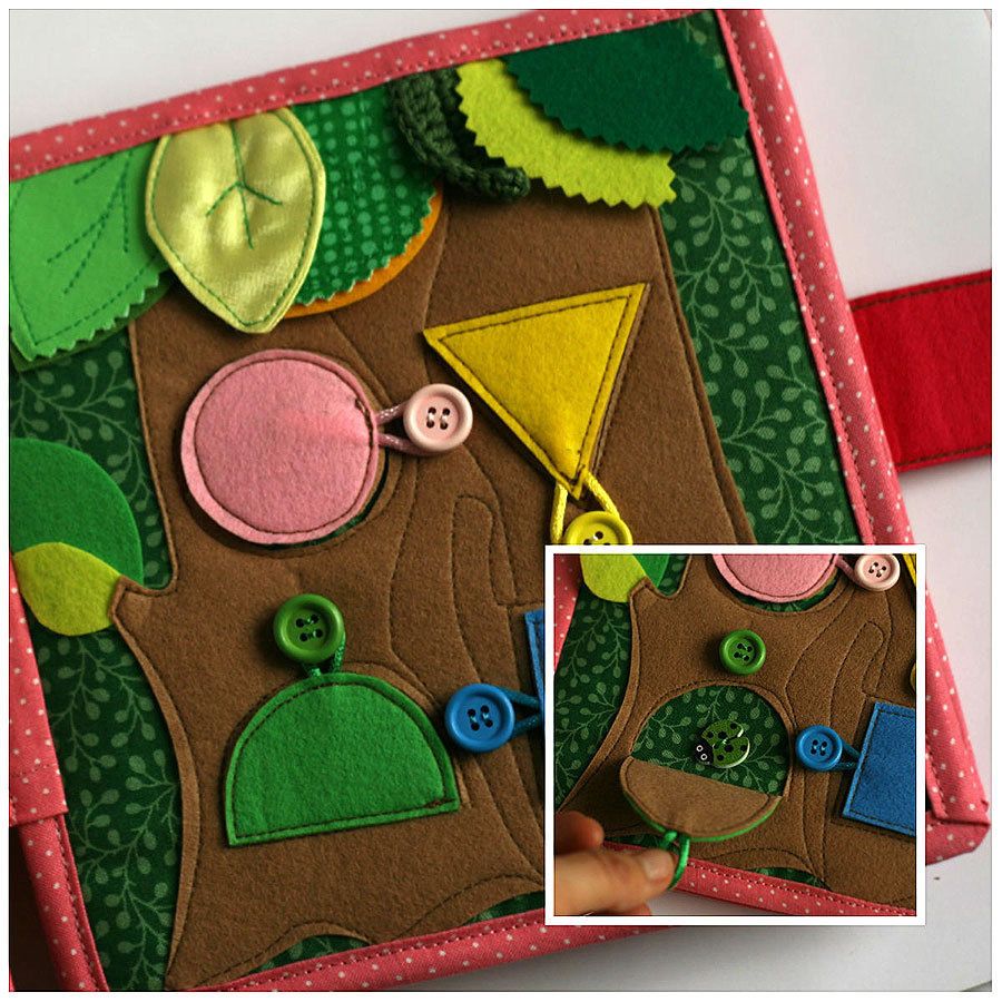Quiet mini book for Girls Activity toy 4 pages Textile Busy for children