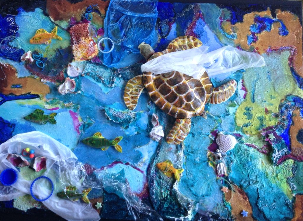 Poor Turtle Mixed Media An Environment Piece Save Water Poster Poor Turtle Mixed Media An Environment Piece Save Water Poster