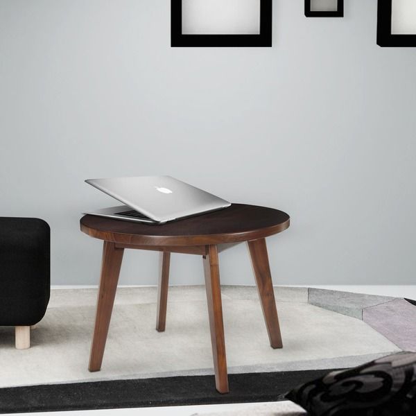 American Trails Mid Century Modern Round Genuine Walnut 24inch Coffee Table Round coffee
