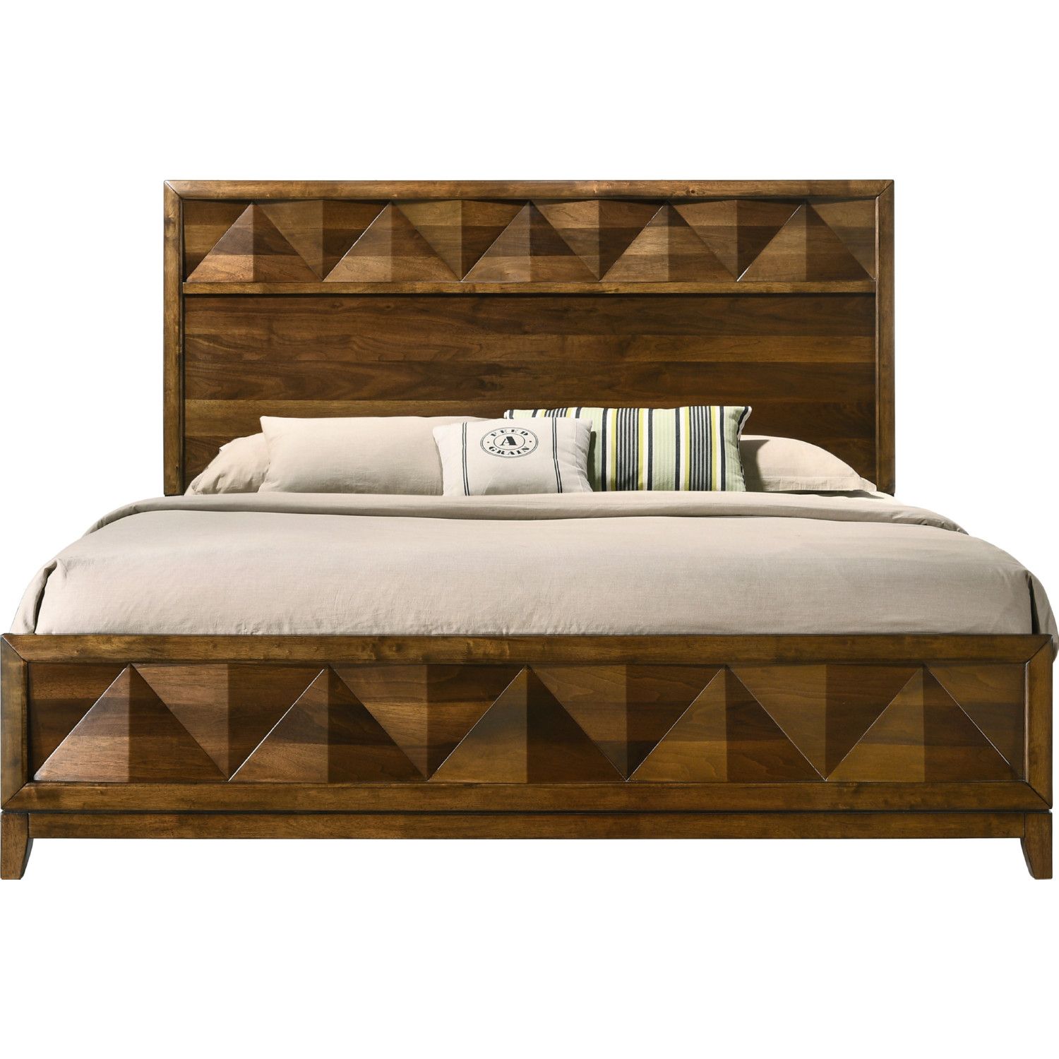 Acme Furniture 27637ek Delilah King Bed Walnut Veneer Bedroom Sets Queen Contemporary Bed Acme Furniture