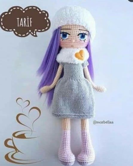 cok tatli zarif bir ince bebek tarifi morbellaa amigurumidesign amigurumiart free crochet pattern animal knitting patterns doll amigurumi free pattern