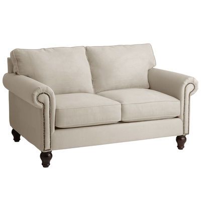 Alton Loveseat Ecru Love Seat Roll Arm Loveseat