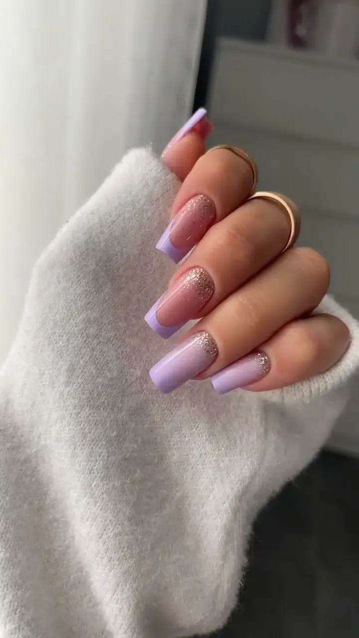30+ Best Square Nails to Enrich Your Nail Inspiration - HowLifeStyles Aqua Nails, Square Acrylic Nails, Pretty Acrylic Nails, Acrylic Nail Designs, Violet Nails, Chic Nails, Stylish Nails, Trendy Nails, May Nails