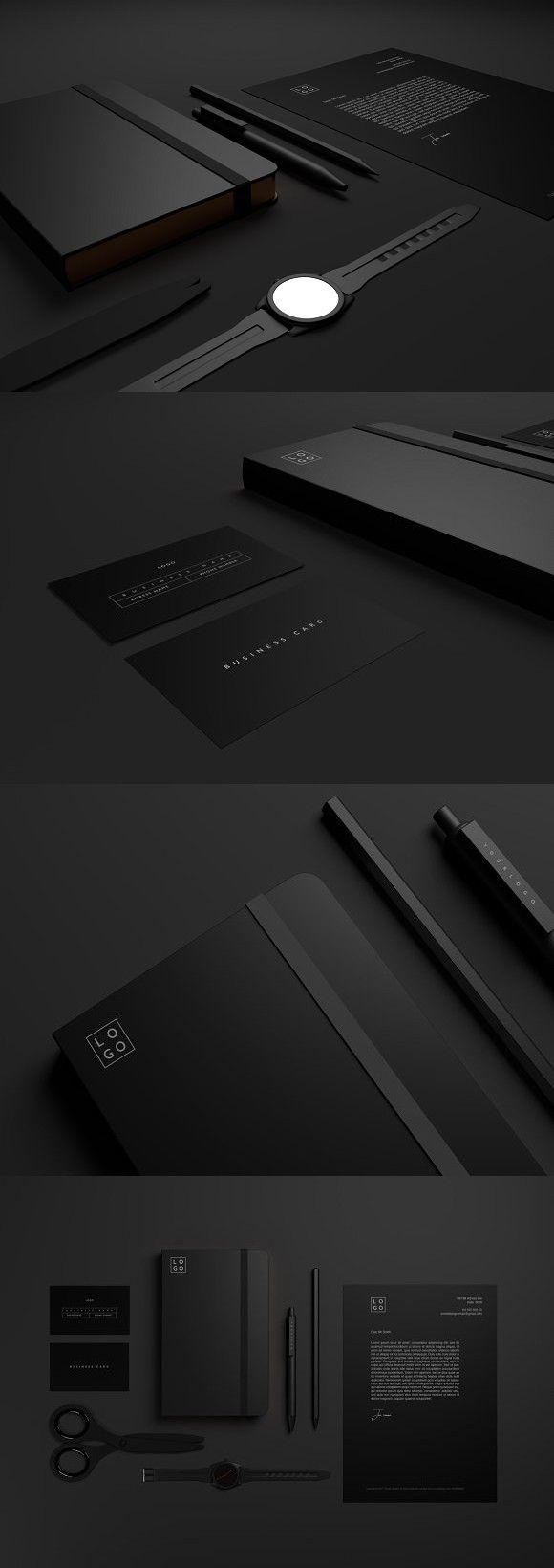 Download 10 Minimal Black Stationary Mockups | Stationary mockup, Stationary branding, Stationary