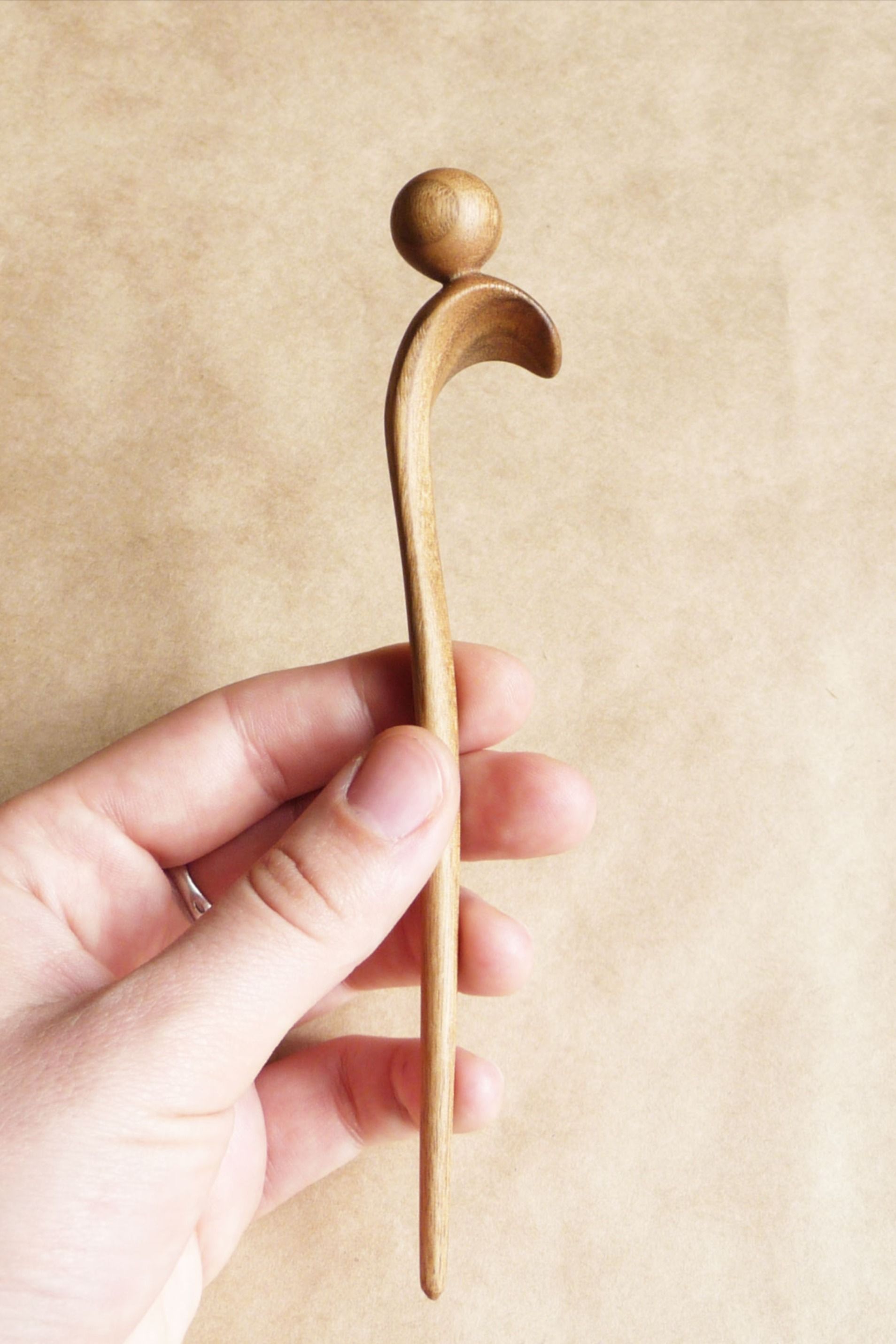 Carved Wood Wooden Pick stick Hair Pin