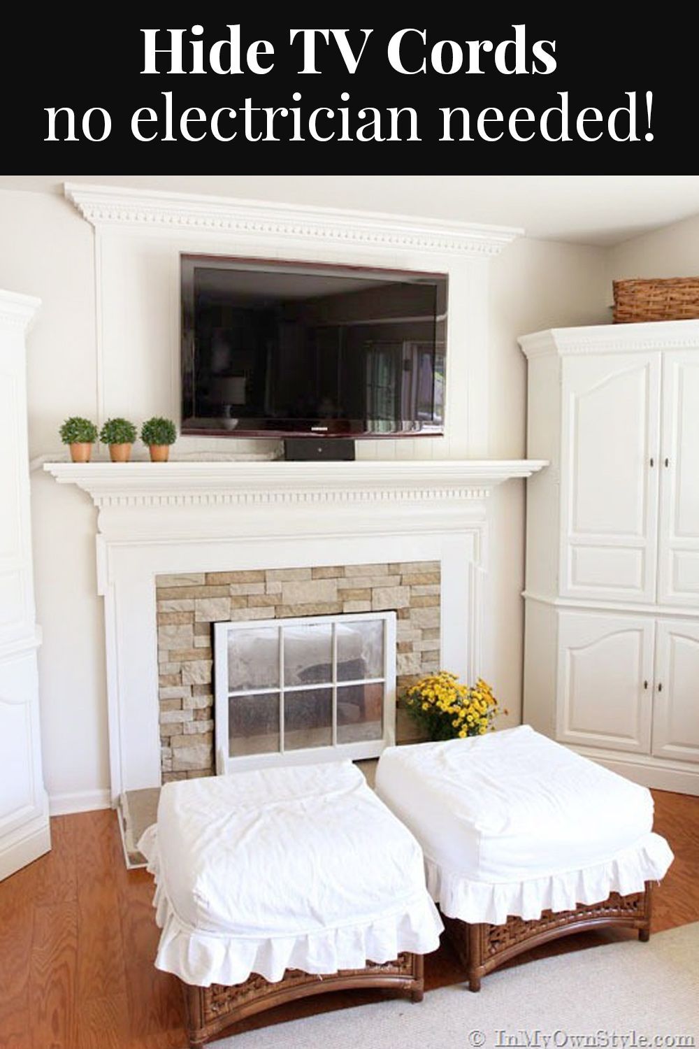 How to hide tv cords. If you have a wall mounted TV on a