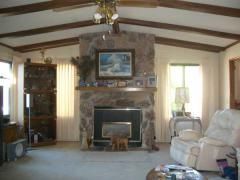 Great Stone Fireplace In This Mobile Home Lancer Mobile