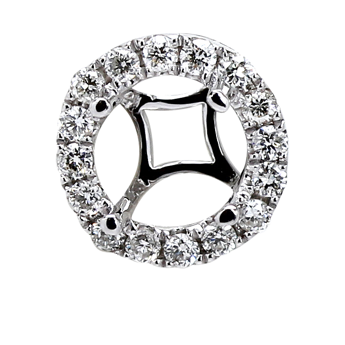 Round diamond halo earring jacket | Houston jewelry, Halo diamond
