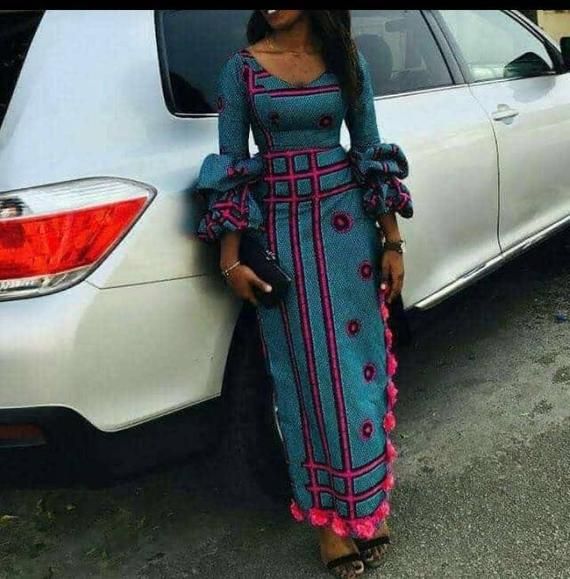 Robe midi d'impression africaine-Ankara maxi robe-robe de Noel-Vêtements africains -Vêtements pour femmes -Vêtements-Robe d'illusion d'impression africaine
