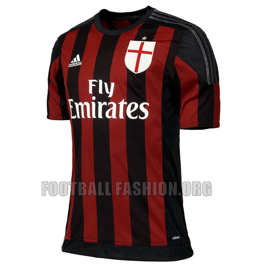 Ac Milan 2015 16 Adidas Home Kit Football Fashion Ac Milan Ac Milan Shirt Football Shirts