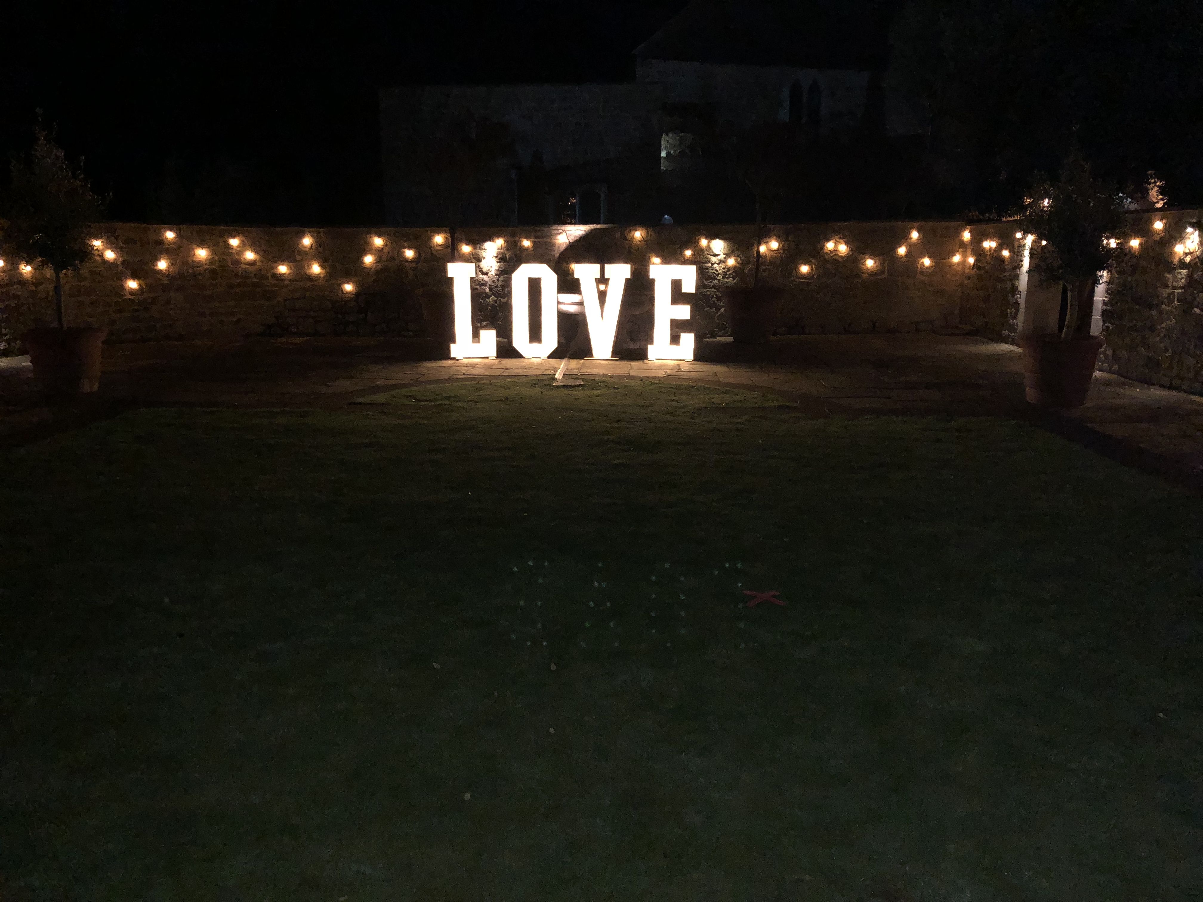 Giant Light Up Love Letters At Hayne Barn House In Kent Barn House Light Up Light