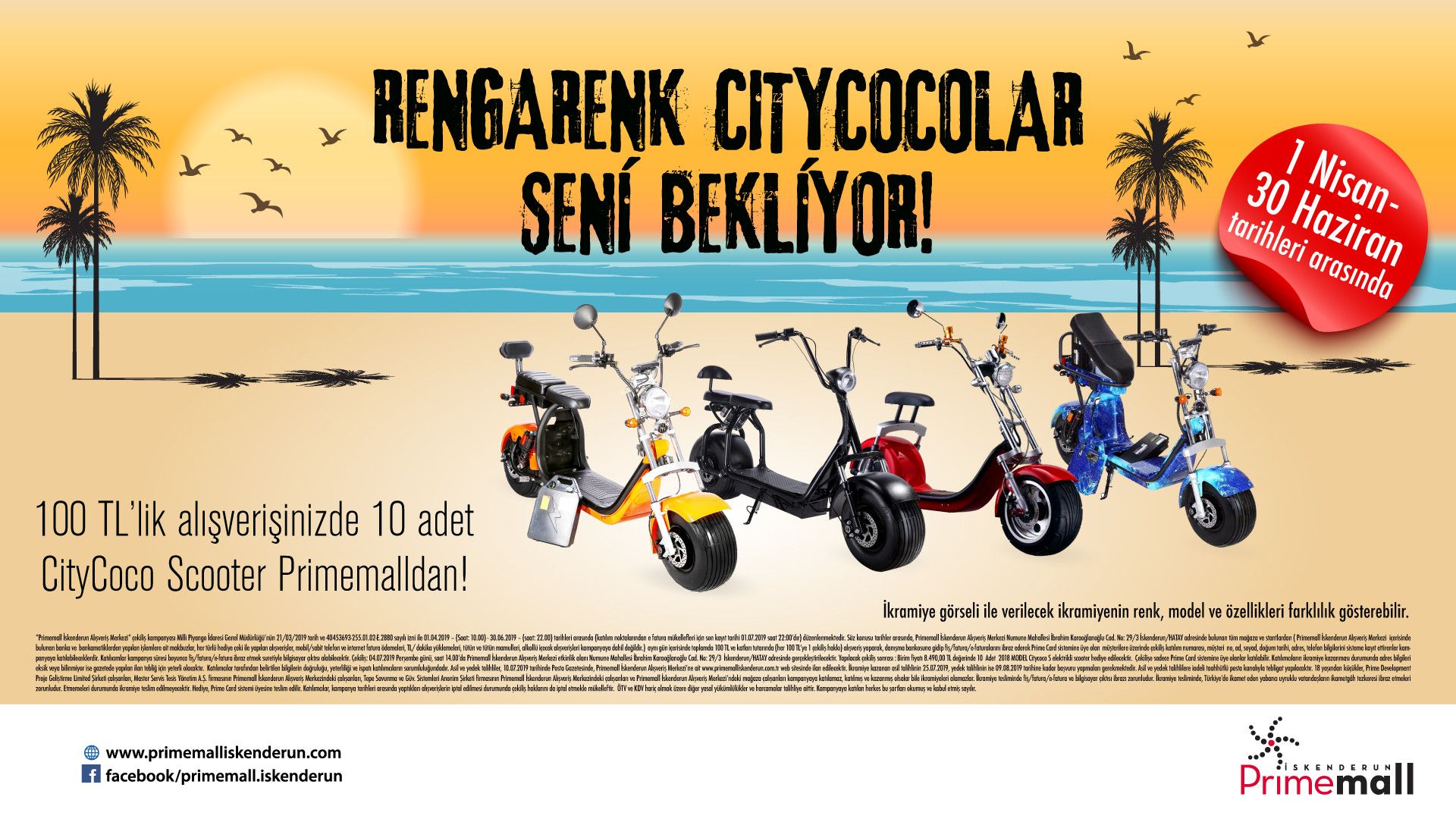 Primemall Iskenderun Citycoco Odullu Cekilisi Scooter 1 Nisan Atlantis