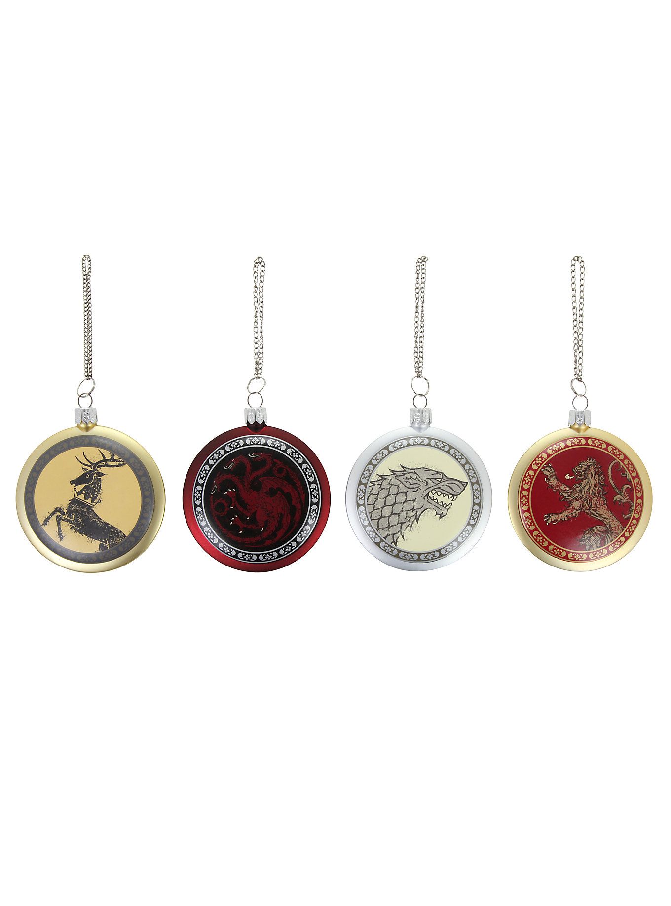 Game Of Thrones 4 Piece Holiday Ornament Set Game Of Thrones Merchandise Ornament Set Holiday Ornaments