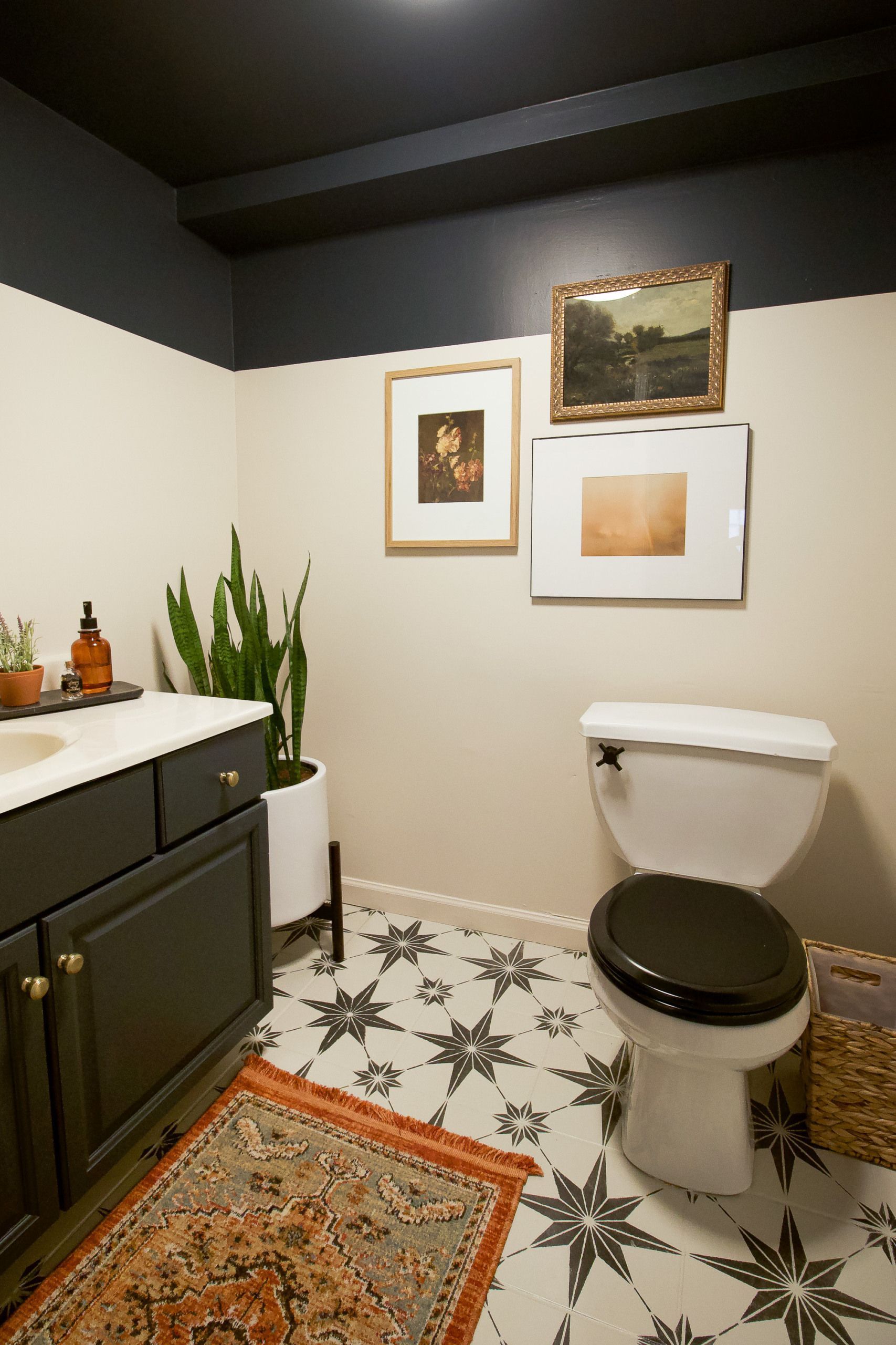 Basement Bathroom Makeover The Reveal The Diy Playbook In 2020 Bathroom Makeover Diy Playbook Eclectic Bathroom