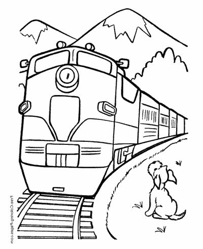 Coloring Pages Trains Anak