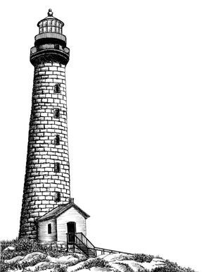 Rockport Lighthouse Pen & Ink Drawing. Rockport Ma Rockport Lighthouse Pen & Ink Drawing. Rockport Ma