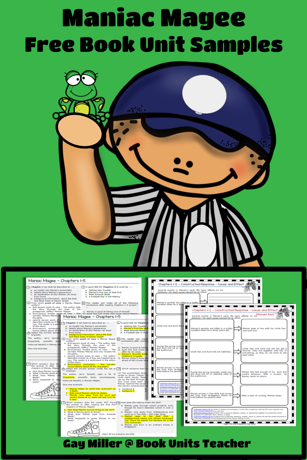 Maniac Magee Book Unit Samples in 2021 Maniac magee novel study, Maniac magee, Novel study books