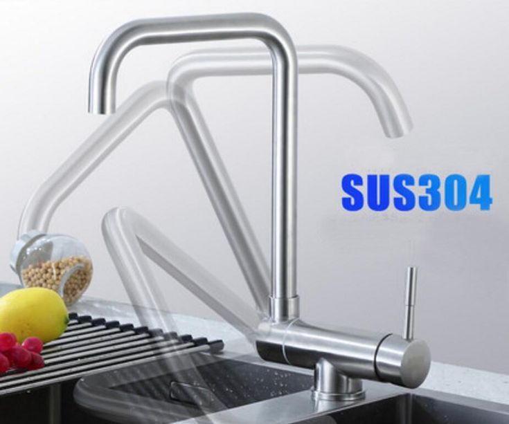 sus 304 brushed nickle stainless steel no lead kitchen sink faucet tap hot and cold wa kitchen sink taps sinks kitchen stainless kitchen faucet