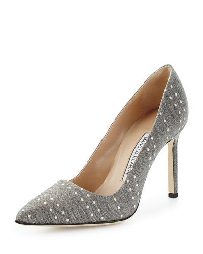 manolo blahnik polka dot shoes