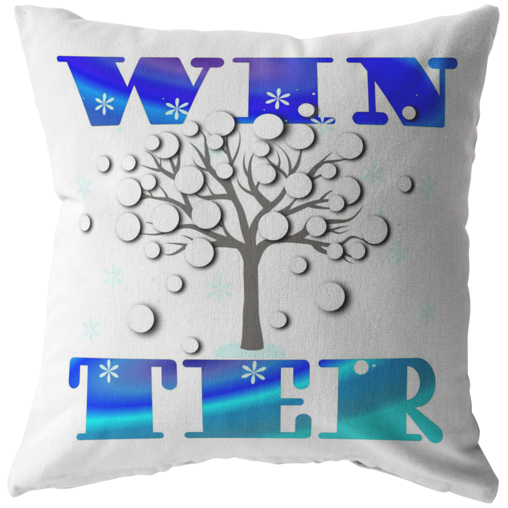 Winter Throw Pillow Word Art Seasonal PILLOW WORD TREE THROW