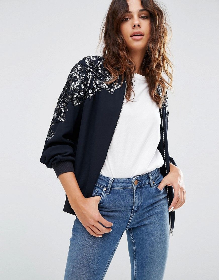 ¡Cómpralo ya!. Bomber con bordado Trophy de ASOS. Cazadora bomber de ...