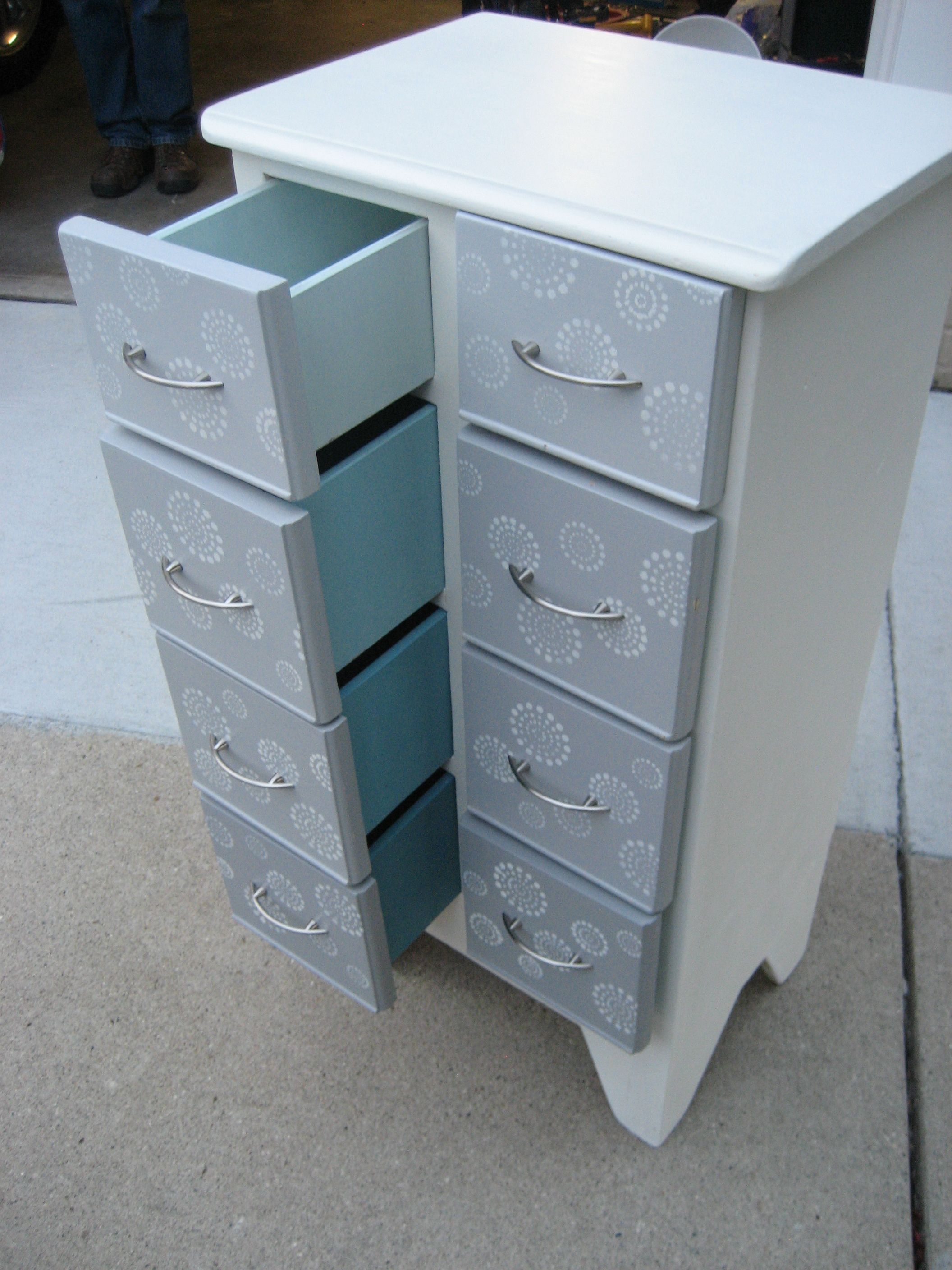 Painted with DIY chalk paint White Dove Benjamin Moore Tropical