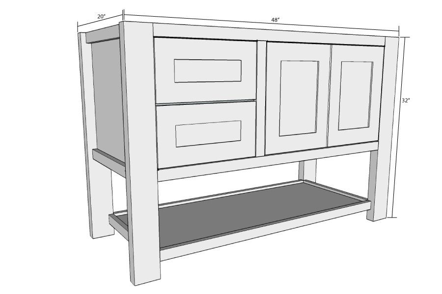 Mission Style Open Shelf Bathroom Vanity Build Plans Mission Style Open Shelf Bathroom Vanity Build Plans