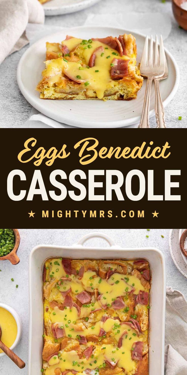 Eggs Benedict Croissant Casserole - Mighty Mrs | Super Easy Recipes