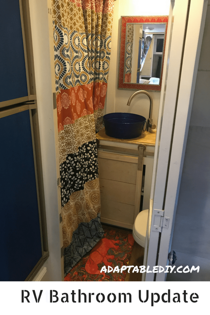 5th Wheel Bathroom Camping Countertop Paint Epoxy Fabric Fifth Wheel Flooring Floors Garage Glamping Gr Remodeled Campers Rv Remodel Camper Makeover