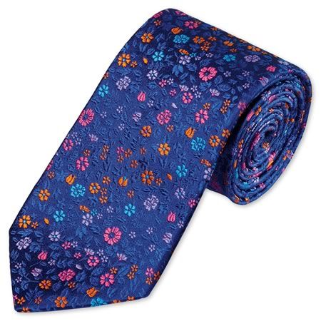 Handmade blue floral tie | Men's handmade ties from Charles Tyrwhitt | CTShirts.com | Mens