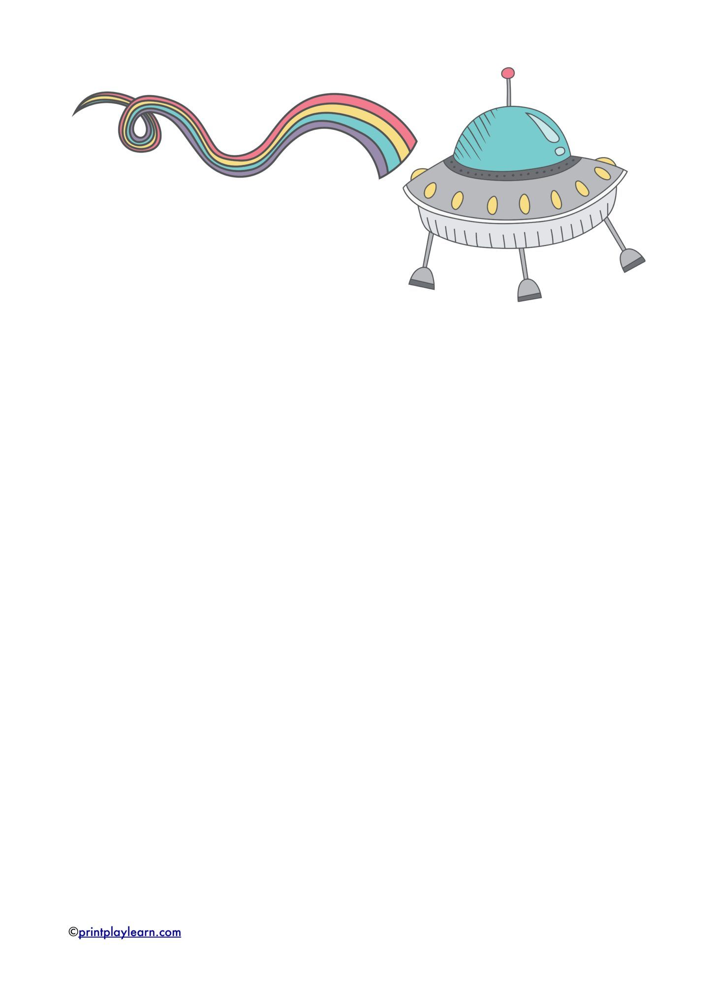 alien spaceship writing paper plain lined printable