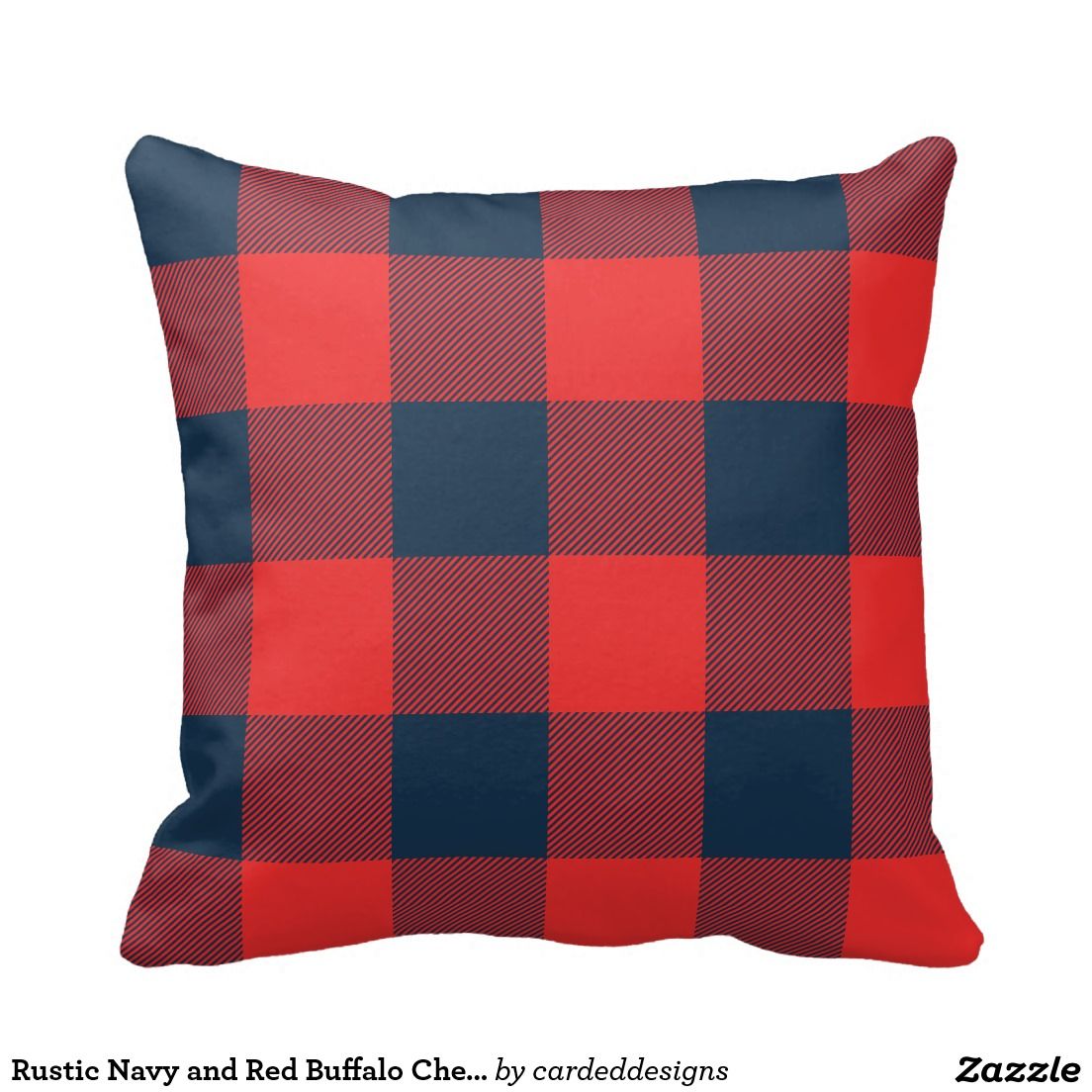 Rustic Navy and Red Buffalo Check Plaid Throw Pillow Tartan Plaid Pillows, Patterned Throw Pillows, Decorative Pillows, Buffalo Check Pillows, Buffalo Check Plaid, Rustic Blue, Custom Personalized Gifts, Pretty Pillow, Plaid Design
