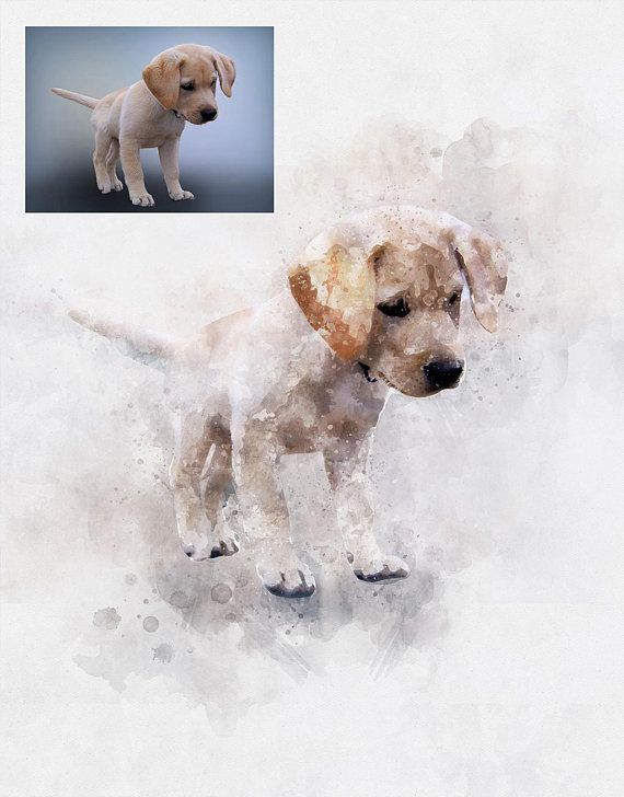 Custom Dog Painting Watercolor Dog Portrait Memorial Pet Drawing