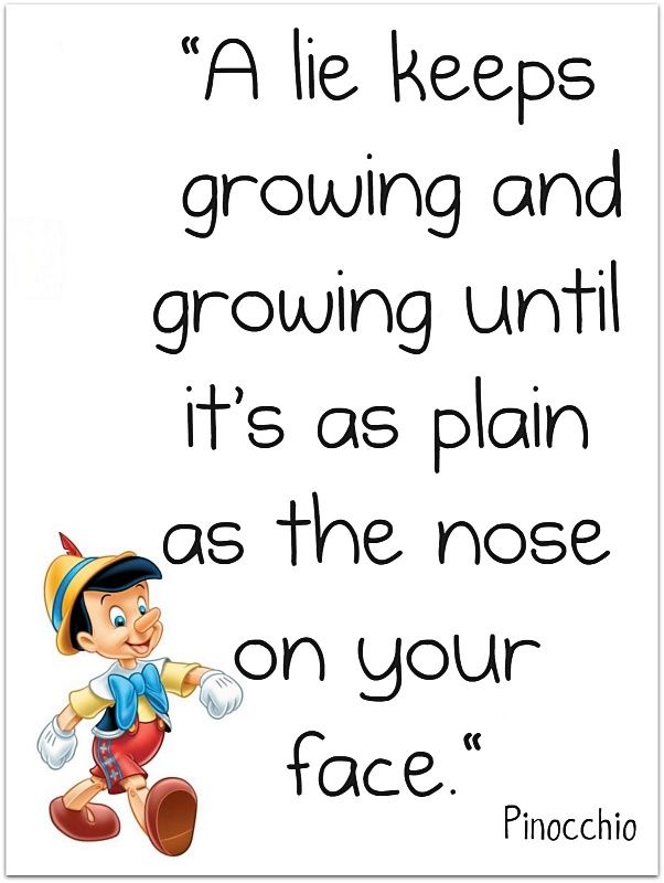 Don't Be A Pinocchio. Speak Truth, Not Lies. Proverbs 14:25 | Disney quotes, Pinocchio quotes, Quotes