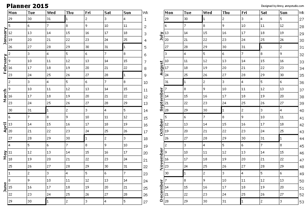 calendar week number 2015 calendar week number 2015