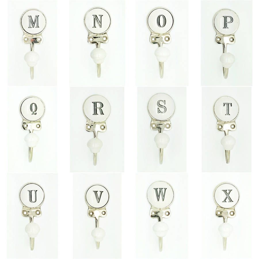 ceramic alphabet or number letter wall rack coat hooks letter wall letter hooks