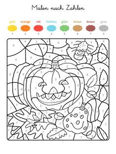 Ausmalbild Malen Nach Zahlen Halloween Kurbisse Ausmalen Kostenlos Ausdrucken Malvorlagen Halloween Malen Nach Zahlen Malen Nach Zahlen Kinder