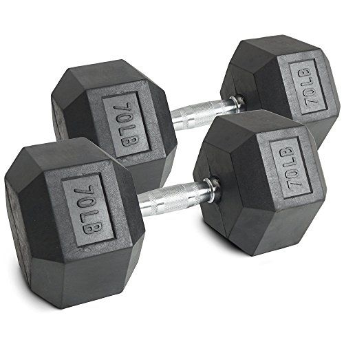 Pair 95 Lb Black Rubber Coated Hex Dumbbells Weight Training Set 190 Lb Fitness Includes 2 Rubber Coated Dumbbells No Assembl Hex Dumbbells Weight Training