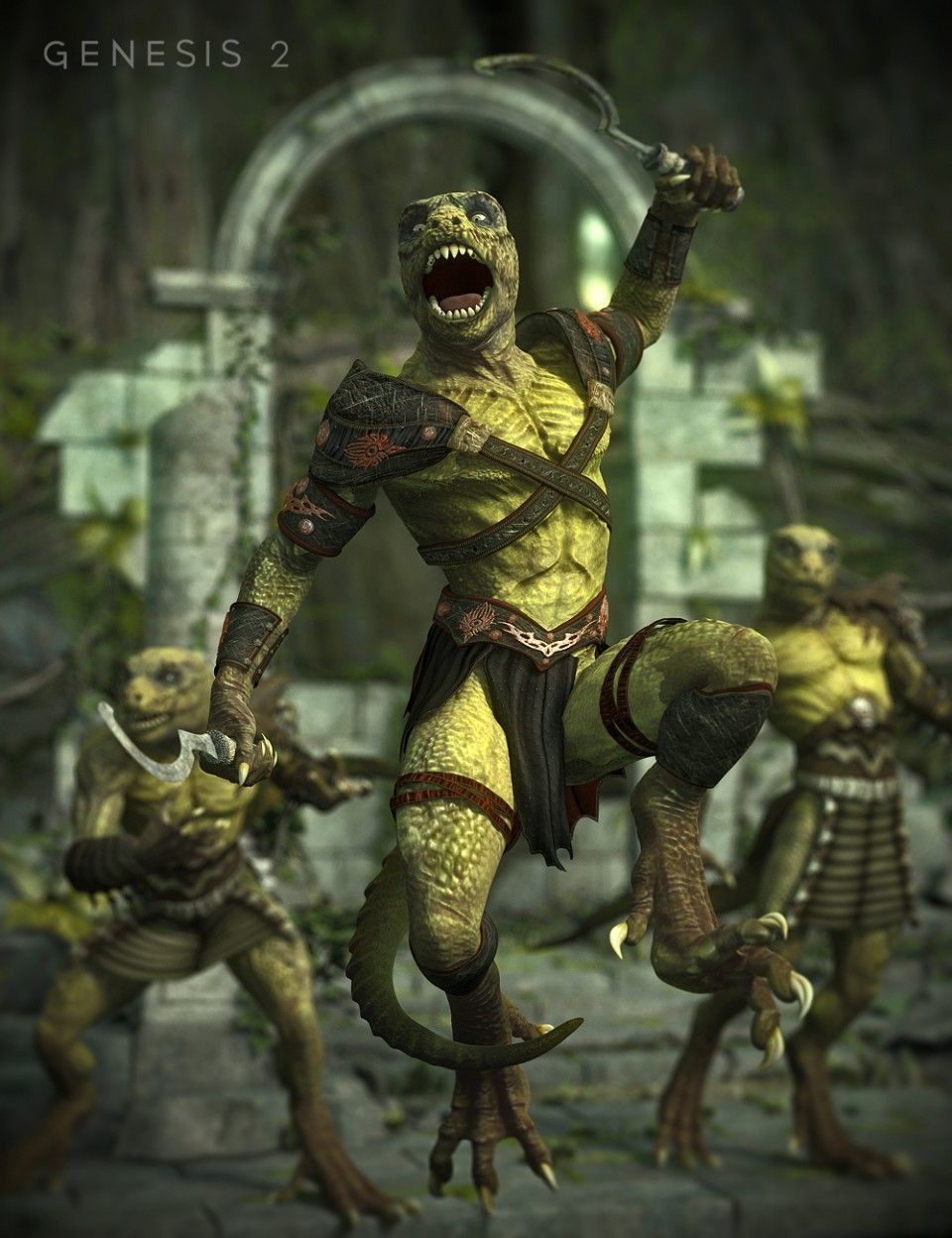 Tribal Warrior For Genesis 2 Male S レトロフューチャー トカゲ 獣人 Tribal Warrior For Genesis 2 Male S レトロフューチャー トカゲ 獣人