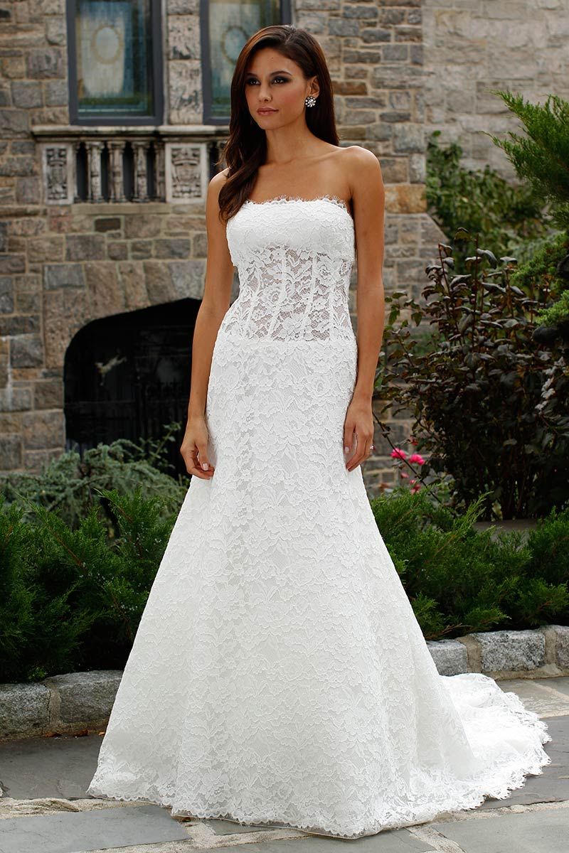 Fit and flare long gown | Jovani wedding dresses, Wedding dresses