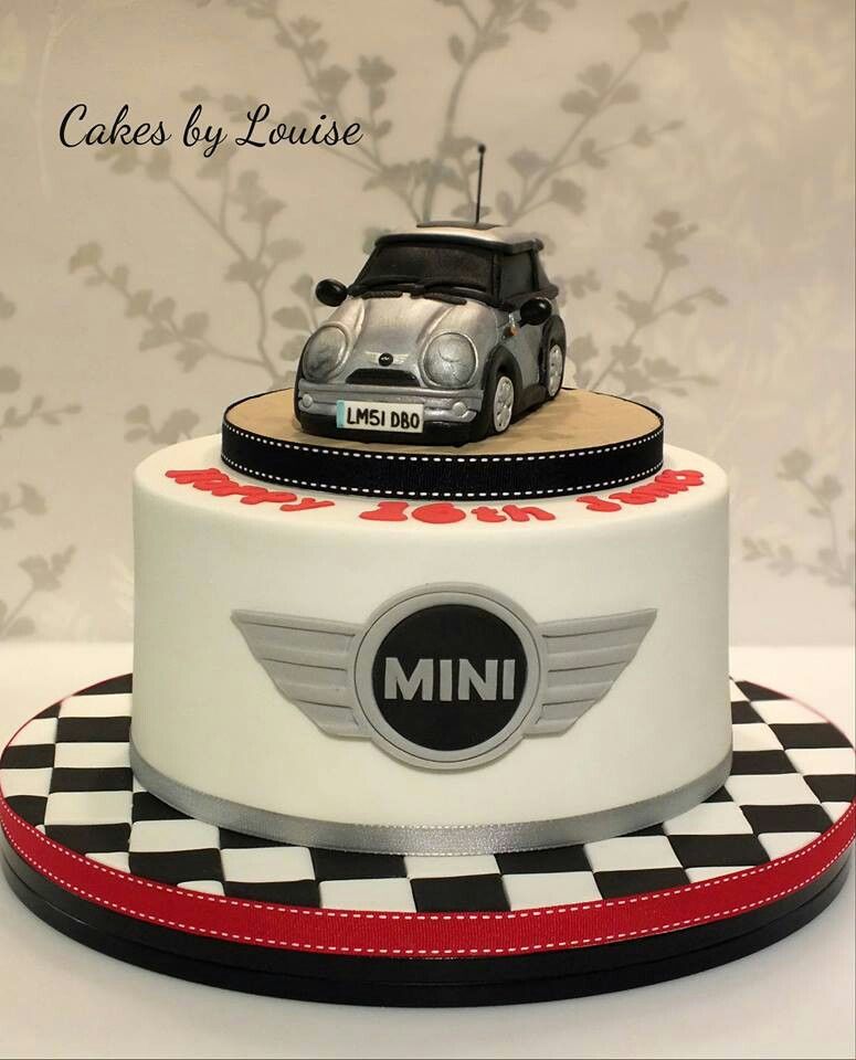 gâteau d'anniversaire Austin Healey-Noir Blanc Voiture Modèle gâteau d'anniversaire Austin Healey-Noir Blanc Voiture Modèle