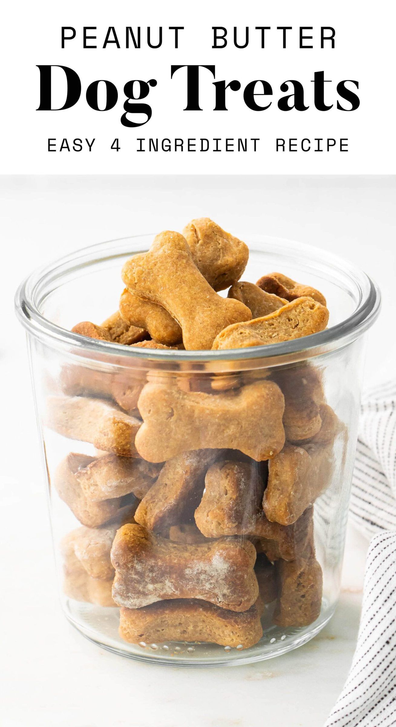 These homemade peanut butter dog treats are so easy and you only need four ingredients. Pups will love the peanut butter flavor! Homemade Peanut Butter Dog Treats Recipe, Peanut Butter For Dogs, Easy Dog Treat Recipes, Healthy Dog Treats Homemade, Dog Treats Homemade Recipes, Healthy Dog Food Recipes, Homemade Dog Food, Dog Recipes, Natural Dog Treats Recipes