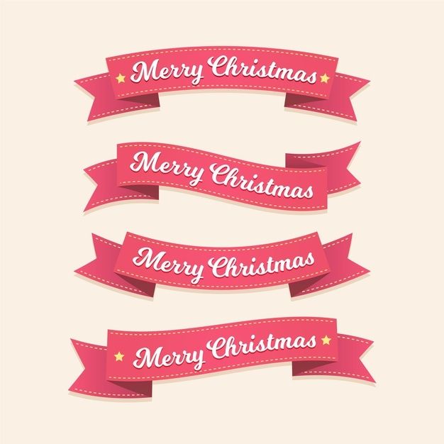 Christmas Ribbon, Christmas Photos, Vintage Christmas, Christmas Wreaths, Merry Christmas, Christmas Lettering, Christmas Wallpaper, Flat Design, Vector Free