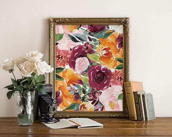 Colorful Flower Printable Floral Printable Wall Art Printable | Etsy
