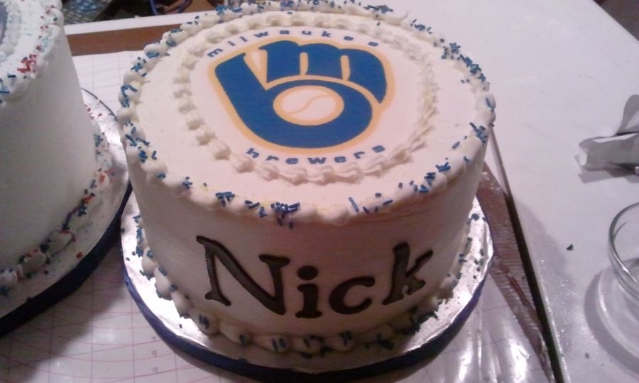 MLB Milwaukee Brewers Edible Photo Cake Image Frosting Birthday Decoration